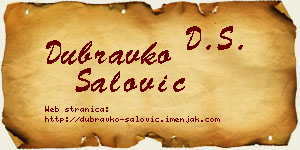 Dubravko Šalović vizit kartica